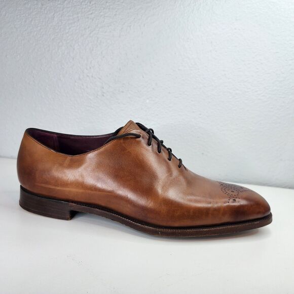 Rare Ralph Lauren Purple Label Wholecut Oxford Shoes 9.5 Brown Made in England - Picture 13 of 16